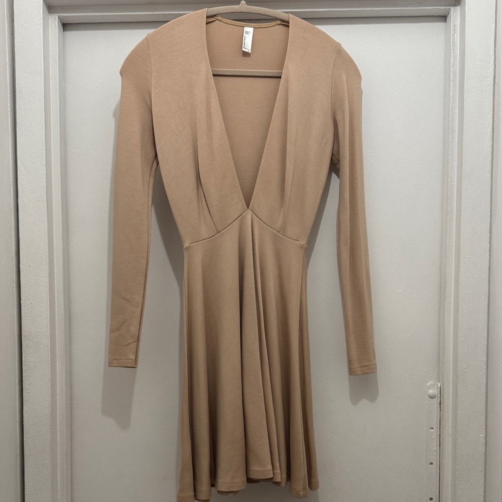 American Apparel Tan Long Sleeve Dress